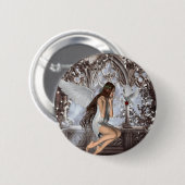 Angel en Haar hond Ronde Button 5,7 Cm (Voorkant /achterkant)