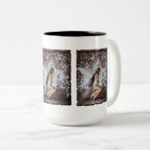 Angel en Haar hond Tweekleurige Koffiemok (Voorkant rechts)