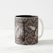 Angel en Haar hond Tweekleurige Koffiemok (Voorkant rechts)