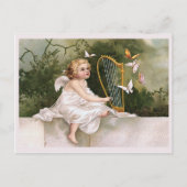 Angel en Harp  Illustratie Briefkaart (Voorkant)