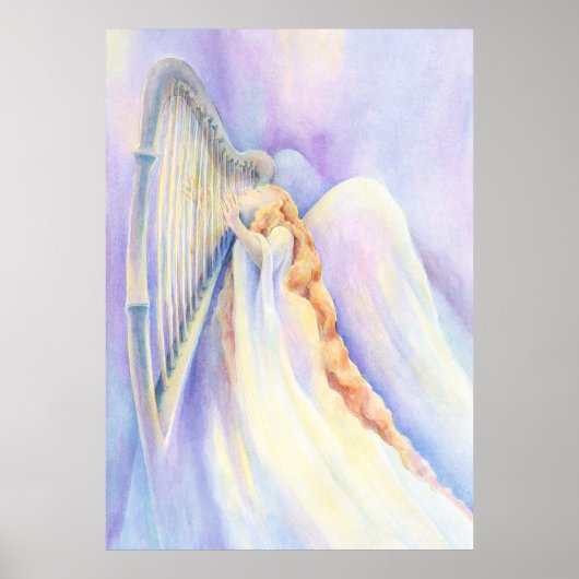Angel en Harp Print (Voorkant)