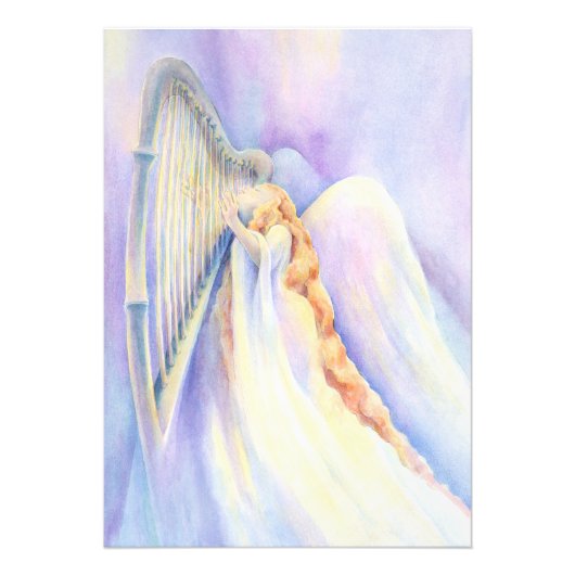 Angel en Harp Print Foto Afdruk (Voorkant)