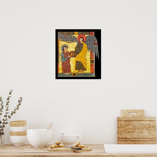 Angel en John Apocolypse 2, verlicht Manuscript Poster (Keuken)