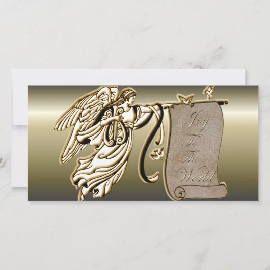 Angel en Joy aan de Wereldscrol Feestdagenkaart (Voorkant)