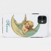  Angel en Moon iPhone Case Jouw naam toevoegen (Achterkant (horizontaal))