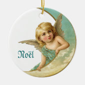 Angel en Moon Noel Kerstversiering Keramisch Ornament (Voorkant)