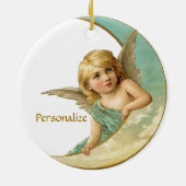  Angel en Moon Noel Kerstversiering Keramisch Ornament (Achterkant)