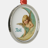 Angel en Moon Noel Kerstversiering Metalen Ornament (Rechts)
