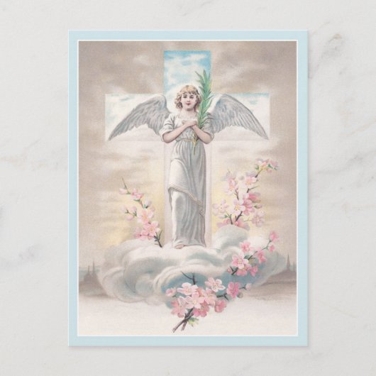  Angel en Paaskruis Briefkaart (Voorkant)