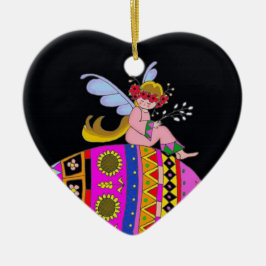 Angel en Pysanka Keramisch Ornament