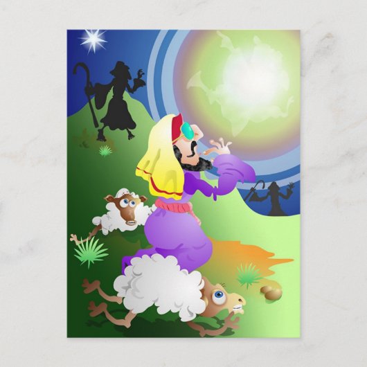 Angel en Shepherds Briefkaart (Voorkant)