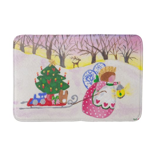 Angel en Sled Bathmat Badmat (Voorkant)
