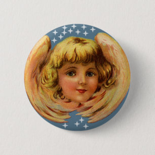 Angel en Stars Button