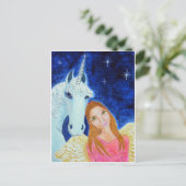 Angel en Unicorn Briefkaart (Staand voorkant)