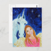 Angel en Unicorn Briefkaart (Voorkant / Achterkant)