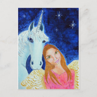 Angel en Unicorn Briefkaart