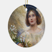 Angel en White Lilies Art Keramisch Ornament (Links)