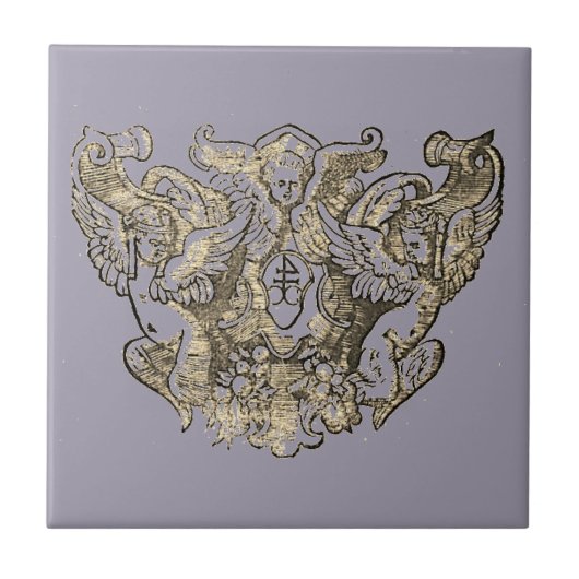 Angel Engelsputte Coat of arms Emblem baroque Tegeltje (Voorkant)