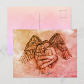 Angel Eros in Liefde, ik hou van je Briefkaart (Voorkant / Achterkant)