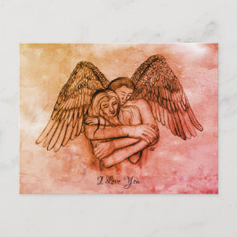 Angel Eros in Liefde, ik hou van je Briefkaart