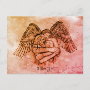 Angel Eros in Liefde, ik hou van je Briefkaart