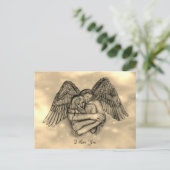 Angel Eros in Liefde, ik hou van je Briefkaart (Staand voorkant)