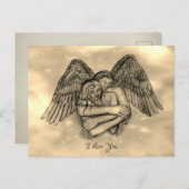 Angel Eros in Liefde, ik hou van je Briefkaart (Voorkant / Achterkant)