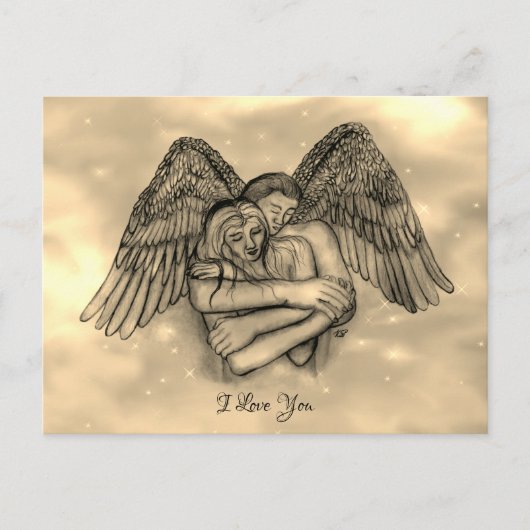 Angel Eros in Liefde, ik hou van je Briefkaart (Voorkant)