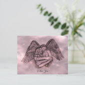 Angel Eros in Liefde, ik hou van je Briefkaart (Staand voorkant)