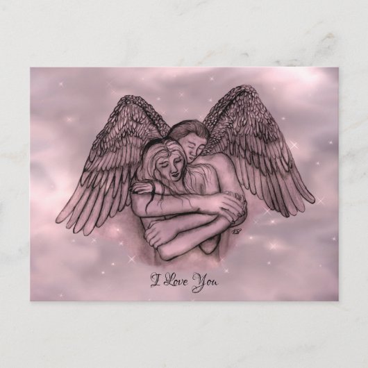 Angel Eros in Liefde, ik hou van je Briefkaart (Voorkant)