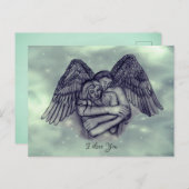 Angel Eros in Liefde, ik hou van je Briefkaart (Voorkant / Achterkant)