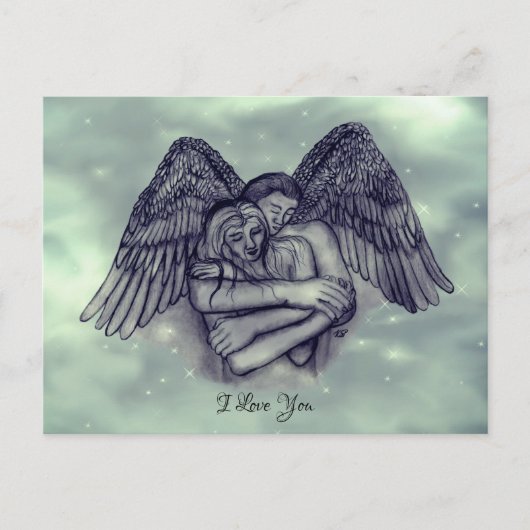 Angel Eros in Liefde, ik hou van je Briefkaart (Voorkant)