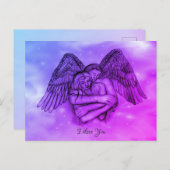 Angel Eros in Liefde, ik hou van je Briefkaart (Voorkant / Achterkant)