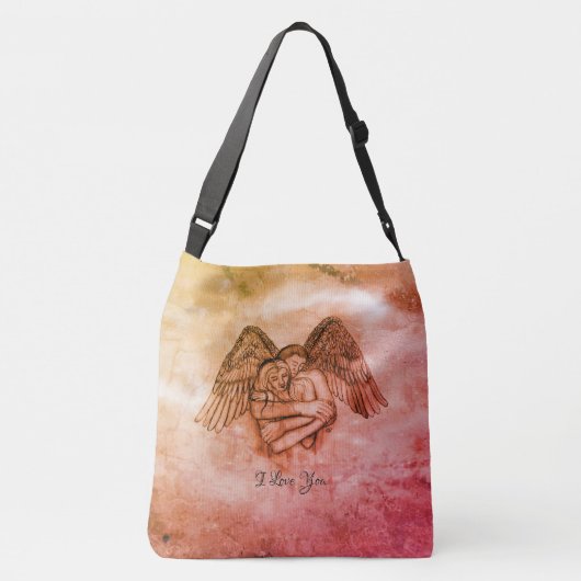 Angel Eros in Liefde, ik hou van je Crossbody Tas (Achterkant)