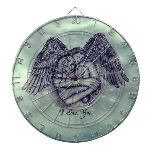 Angel Eros in Liefde, ik hou van je Dartbord (Voorkant)