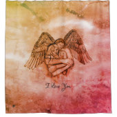 Angel Eros in Liefde, ik hou van je Douchegordijn (Voorkant)