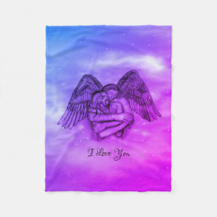 Angel Eros in Liefde, ik hou van je Fleece Deken