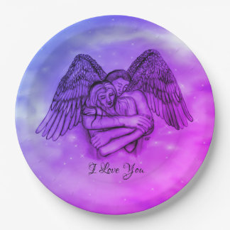 Angel Eros in Liefde, ik hou van je Papieren Bordje