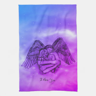 Angel Eros in Liefde, ik hou van je Theedoek