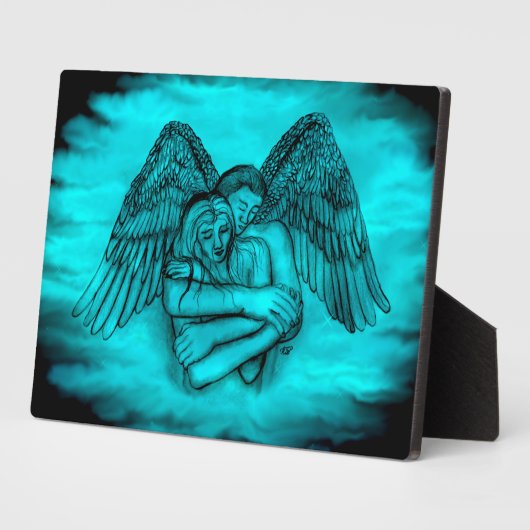 Angel Eros in Liefde, zwart en groen ontwerp Fotoplaat (Zijkant)