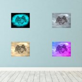 Angel Eros in Liefde, zwart en groen ontwerp Muurkunst Sets (Houten vloer)