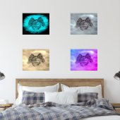 Angel Eros in Liefde, zwart en groen ontwerp Muurkunst Sets (Slaapkamer)