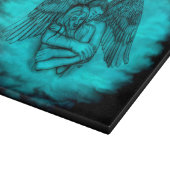 Angel Eros in Liefde, zwart en groen ontwerp Snijplank (Hoek)