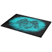 Angel Eros in Liefde, zwart en groen ontwerp Snijplank (Hoek)