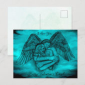 Angel Eros in Love, ik hou van je, Valentijn Day Briefkaart (Voorkant / Achterkant)