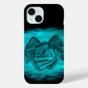 Angel Eros in Love in Black and green design iPhone 15 Case