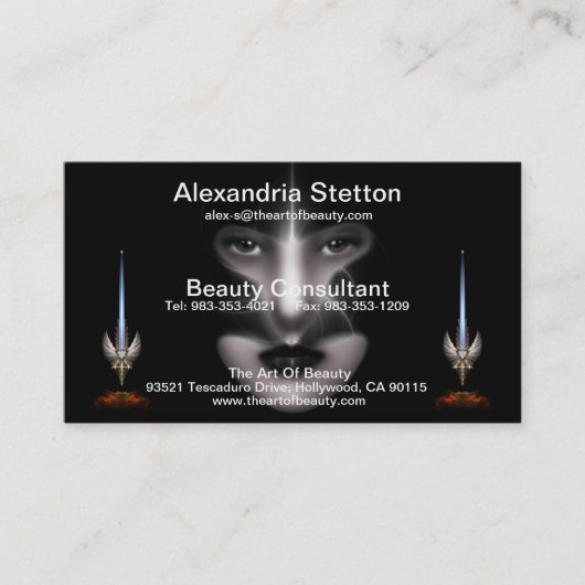 Angel Eyes Fractal Art Horizontale Visitekaartje (Voorkant)