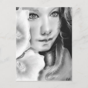 Angel Eyes Girl Flower Briefkaart