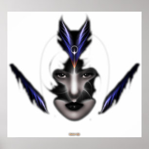 Angel Eyes Wings of Wind Fractal Art Wall Poster