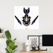 Angel Eyes Wings of Wind Fractal Art Wall Poster (Thuiskantoor)